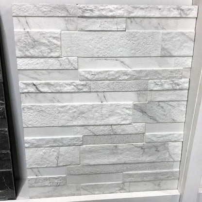 Aquatica White Ledgerstone Porcelain Wall Tile 6.25"x15.75" - Marmi Collection