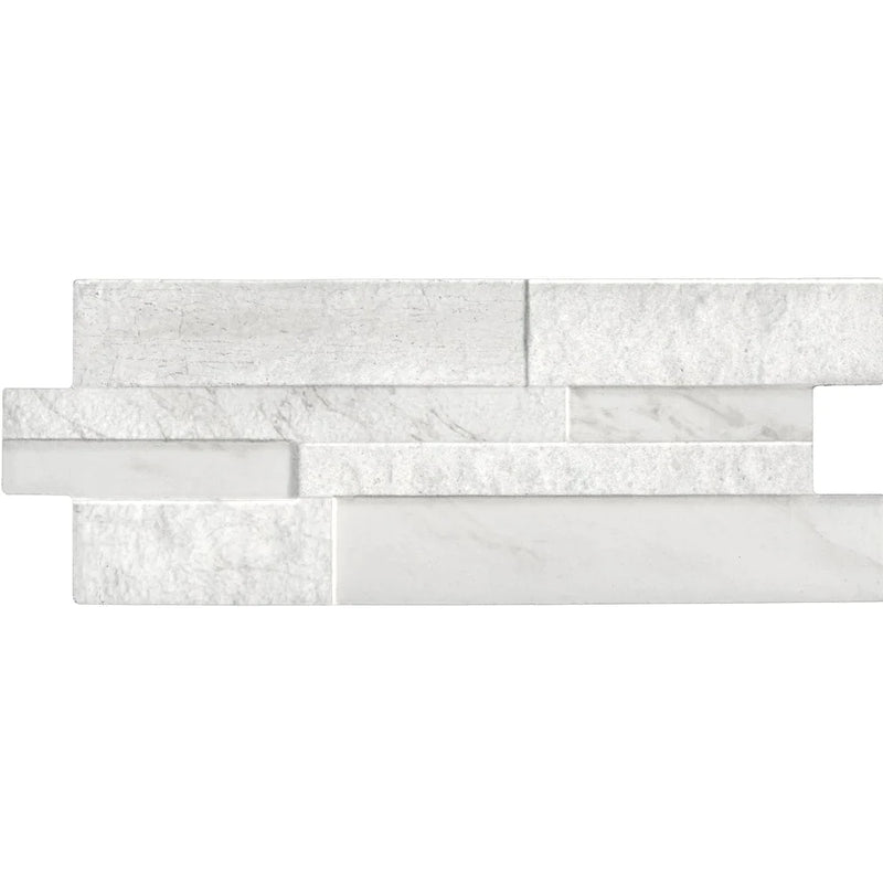 Aquatica White Ledgerstone Porcelain Wall Tile 6.25"x15.75" - Marmi Collection