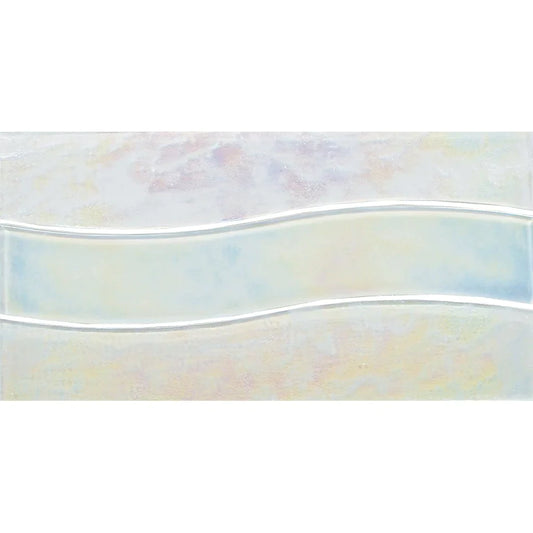 Aquatica White Pool Waveglass Waterline Glass Tile 6"x12" - Border Wave Collection