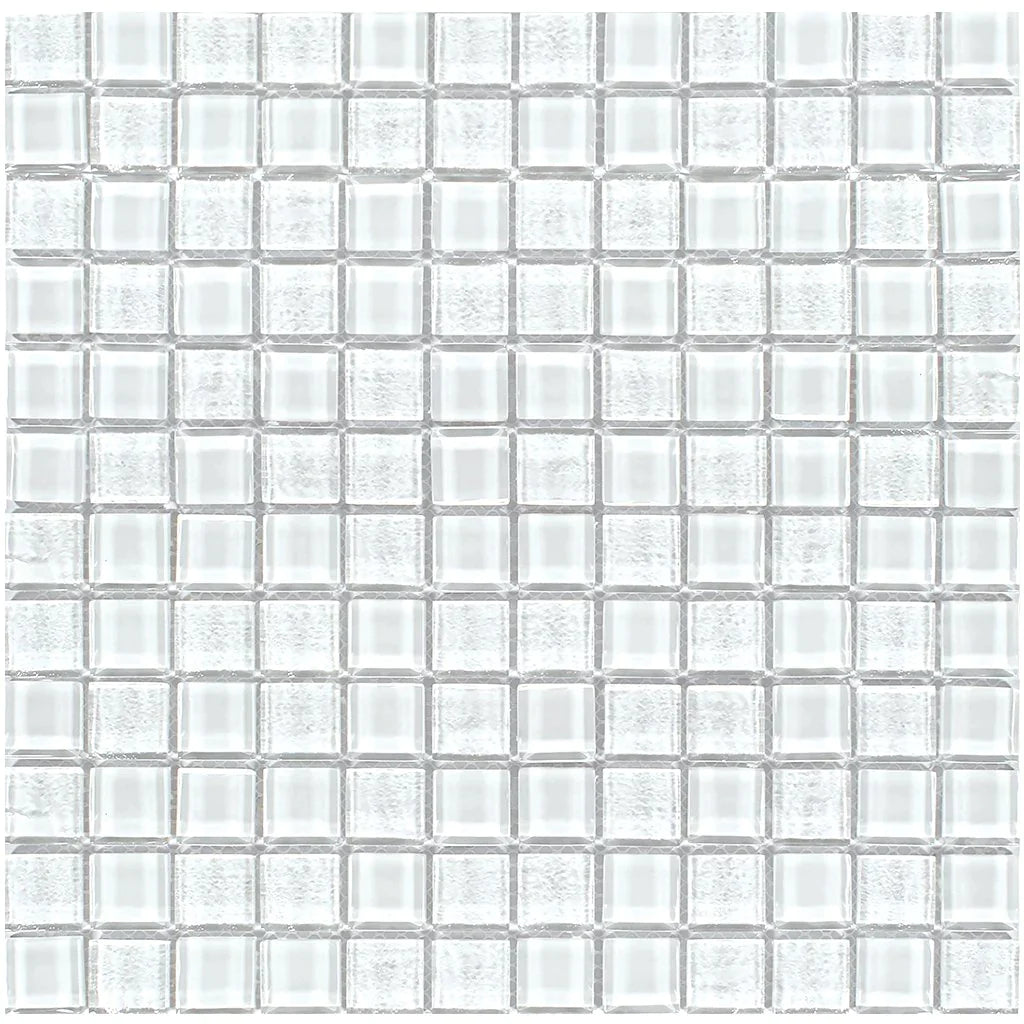 Aquatica Whitestone 1"x1" Linear Glass Mesh Tile 11.75"x11.75" - Treasure Collection