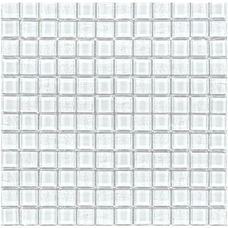 Aquatica Whitestone 1"x1" Linear Glass Mesh Tile 11.75"x11.75" - Treasure Collection