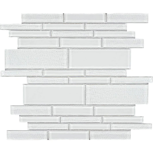 Aquatica Whitestone Linear Glass Mesh Tile 11.75"x11.75" - Treasure Collection