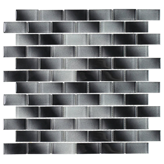 Aquatica Black Glass Mosaic Tile 12"x12" - Alpha Collection