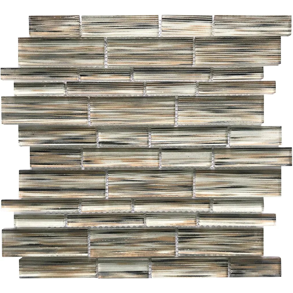 Aquatica Hawks Nest Multi Linear Glass Mosaic Tile 12"x12" - Altona Collection