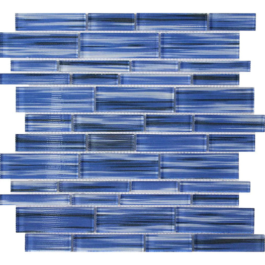 Aquatica Tarpon Isle Multi Linear Glass Mosaic Tile 12"x12" - Altona Collection