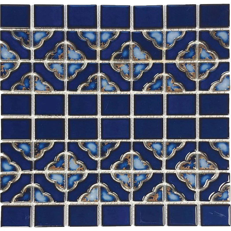Aquatica Terra Blue Porcelain Mosaic Tile 12"x12" - Aqua Collection