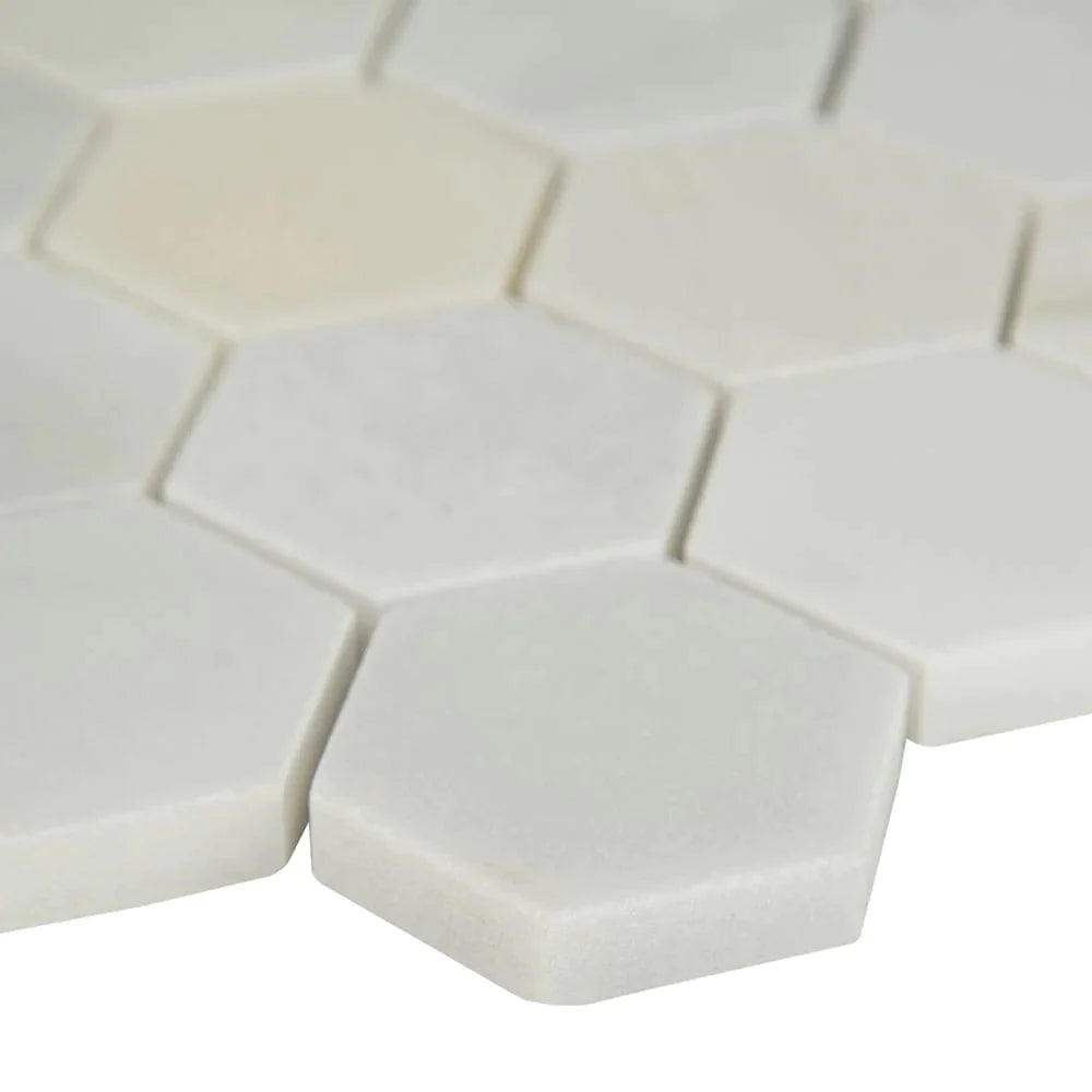 MSI Arabescato Carrara 2" Hexagon Marble Mosaic Tile 11.75"x12"