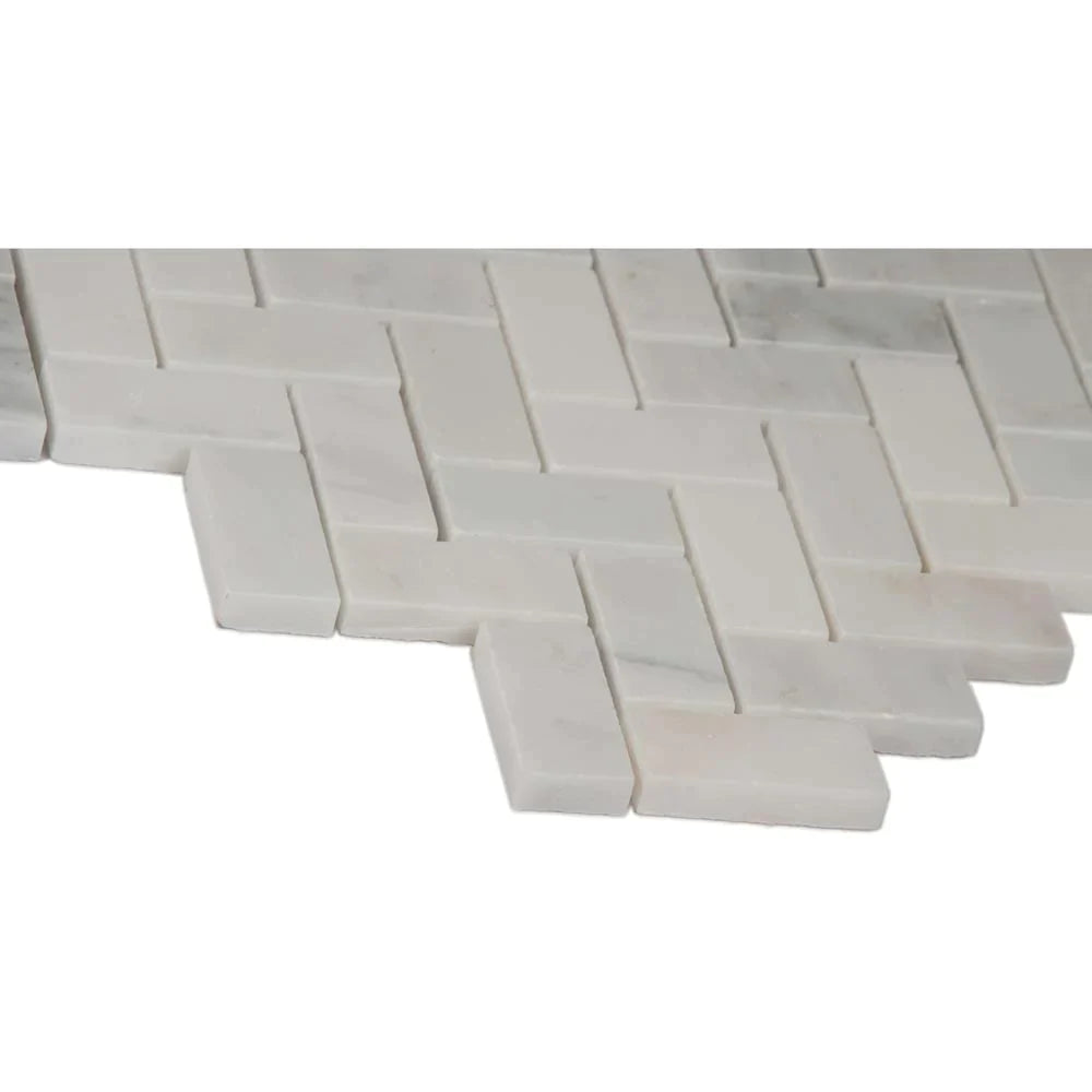 MSI Arabescato Carrara Herringbone Honed Marble Mosaic Tile 11.63"x11.63"