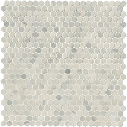 MSI Arabescato Carrara Hexagon Honed Marble Mosaic Tile 11.1"x11.5"