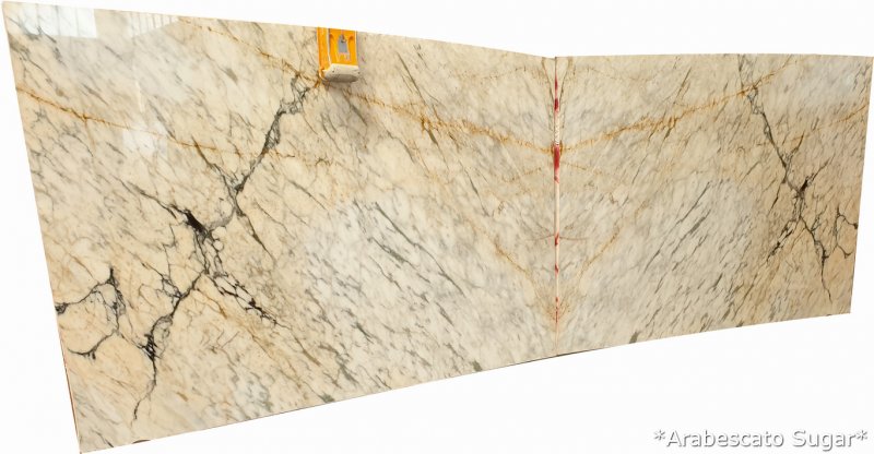 Arabescato Sugar White Marble Slabs – Bookmatched, Polished Finish, Full Truckload