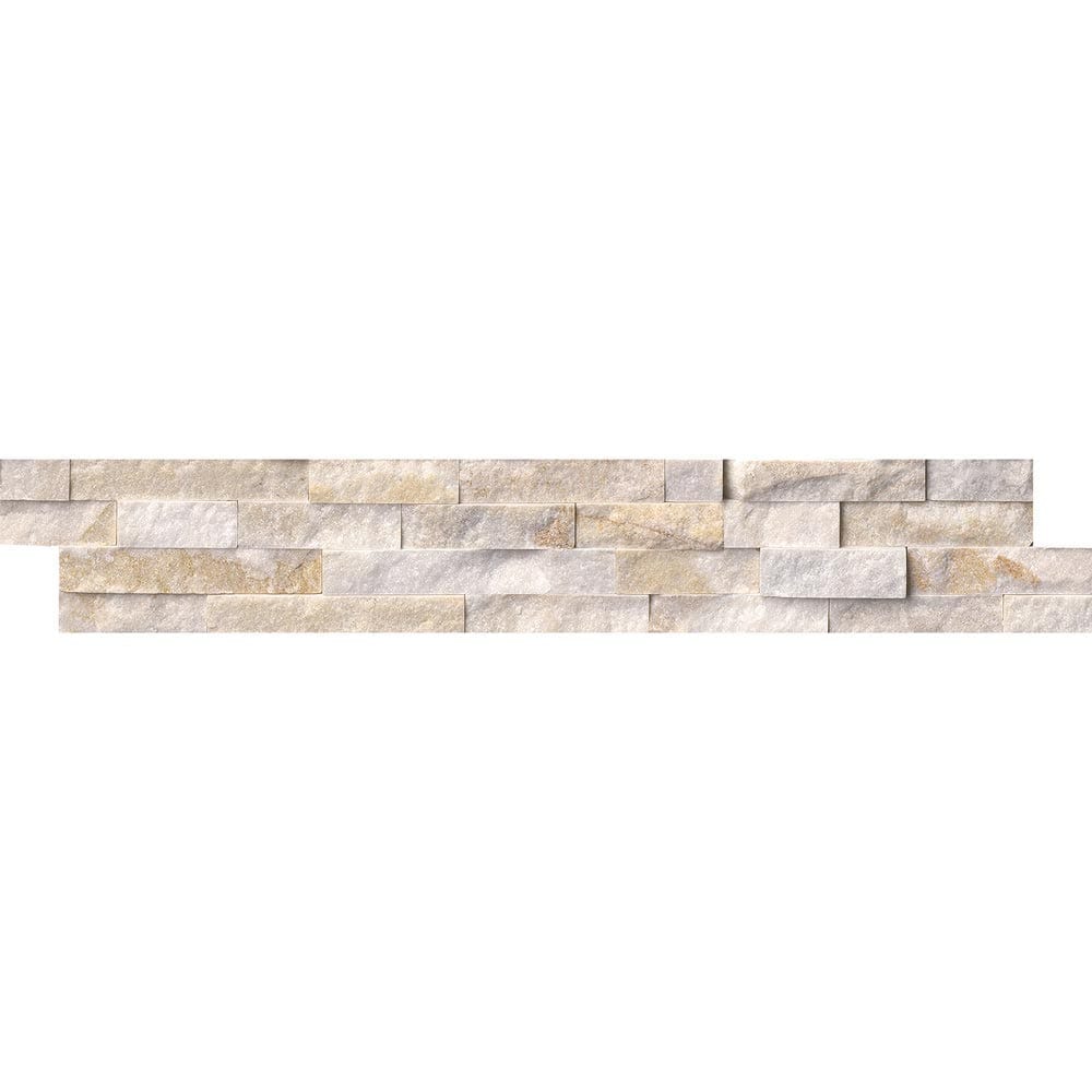 MSI Rockmount Arctic Golden Splitface Ledger Panel Quartzite Wall Tile 6"x24"