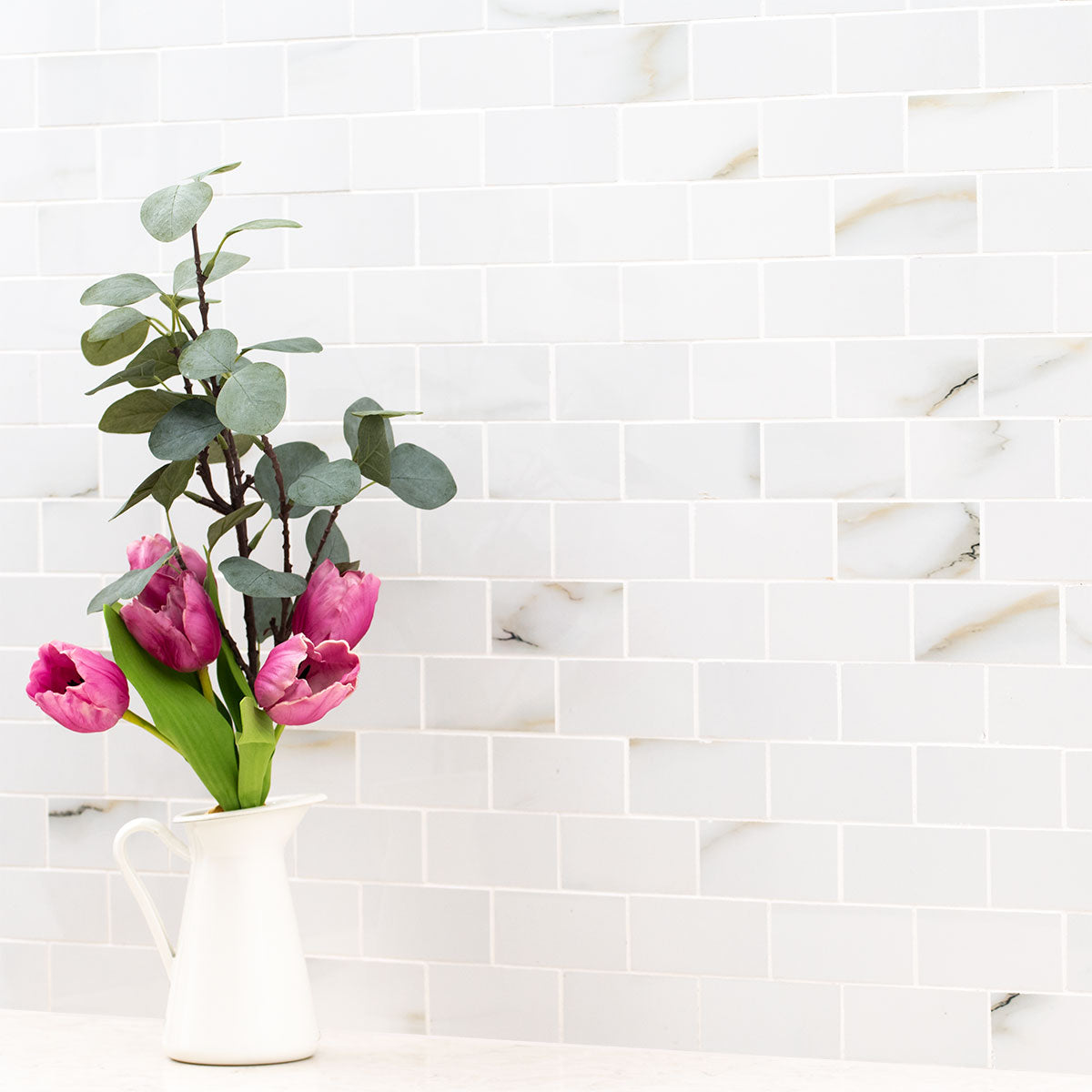 MSI Aria Bianco Mosaic Porcelain Backsplash Wall and Floor Tile