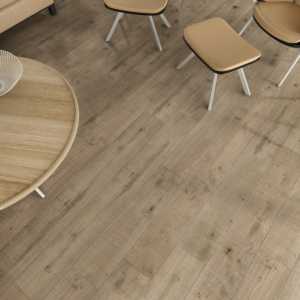 Audere Wirebrushed Engineered Hardwood 9x0.625 inch Native Birch TRPEH-AEONB product view from top