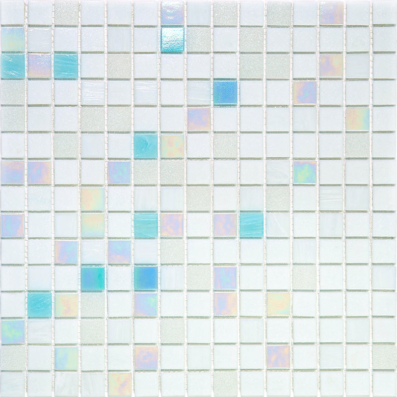 Cotton White 12x12 Glossy Glass Uniform Square Mosaic Tile (20 pack, 20 sq ft/case) - Sample