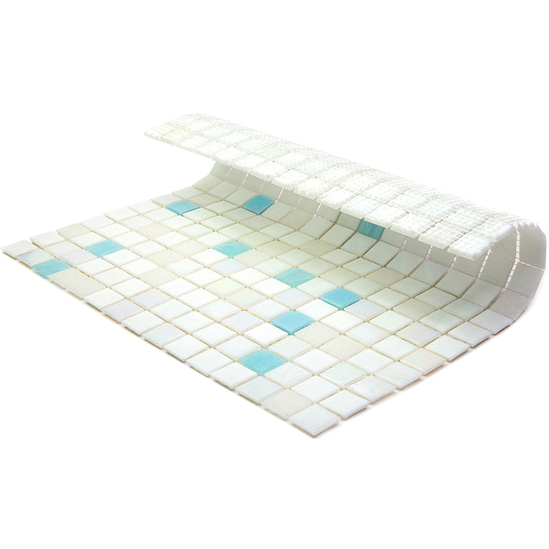 Cotton White 12x12 Glossy Glass Uniform Square Mosaic Tile (20 pack, 20 sq ft/case) - Sample