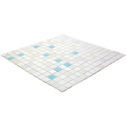 Cotton White 12x12 Glossy Glass Uniform Square Mosaic Tile (20 pack, 20 sq ft/case)