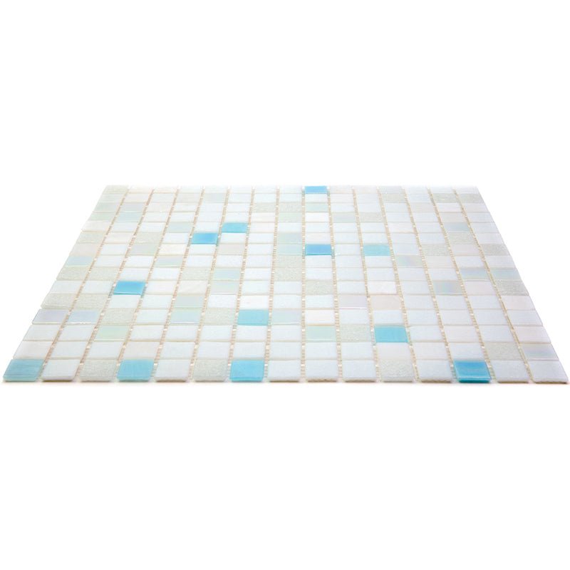 Cotton White 12x12 Glossy Glass Uniform Square Mosaic Tile (20 pack, 20 sq ft/case) - Sample