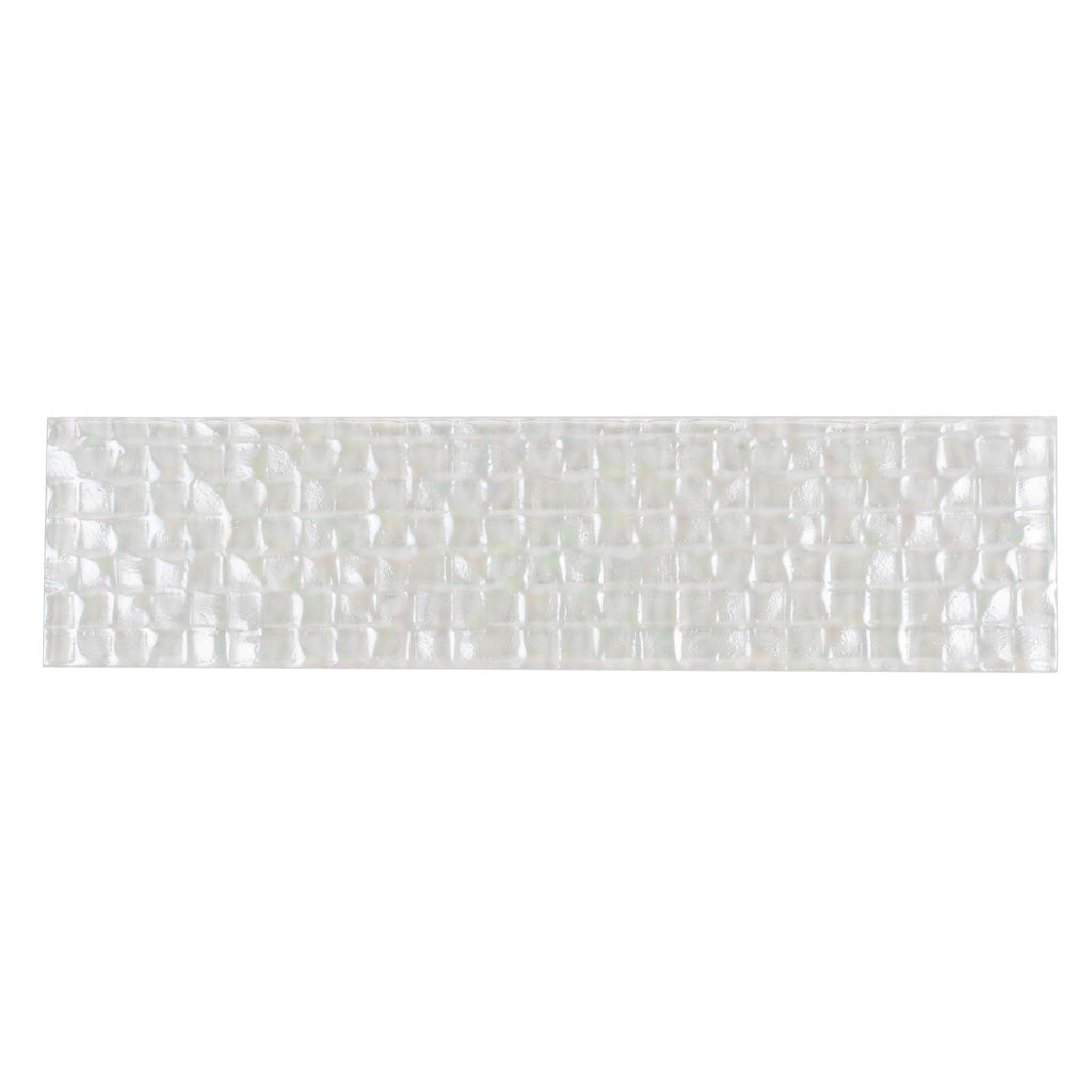 Pearl White 3x12 Textured Glossy Subway Glass Tile (20 pack, 5 sq ft/case)
