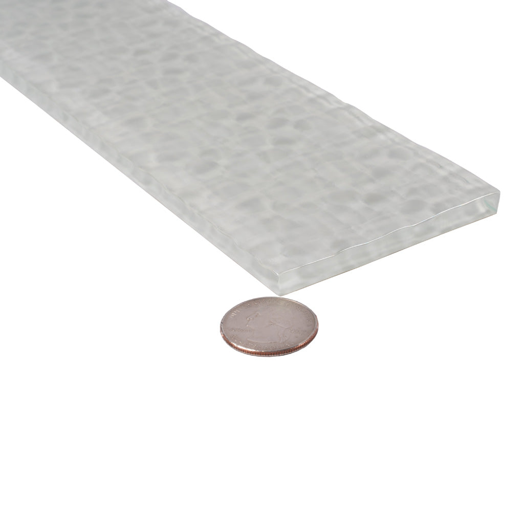 Pearl White 3x12 Textured Glossy Subway Glass Tile (20 pack, 5 sq ft/case)