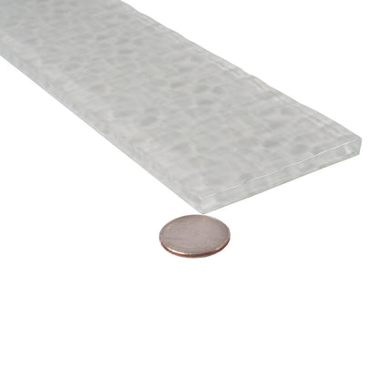 Pearl White 3x12 Textured Glossy Subway Glass Tile (20 pack, 5 sq ft/case)