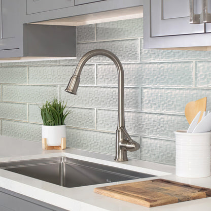 Pearl White 3x12 Textured Glossy Subway Glass Tile (20 pack, 5 sq ft/case)