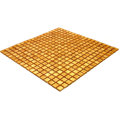 Gold Yellow 12x12 Glossy Uniform Square Glass Mosaic Tile (20 pack, 18.69 sq ft/case) - Sample