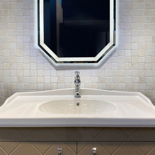 Beige 11x11 Polished Etched Brick Crema Marfil Marble Mosaic Tile (5 pack, 4.13 sq ft/case)