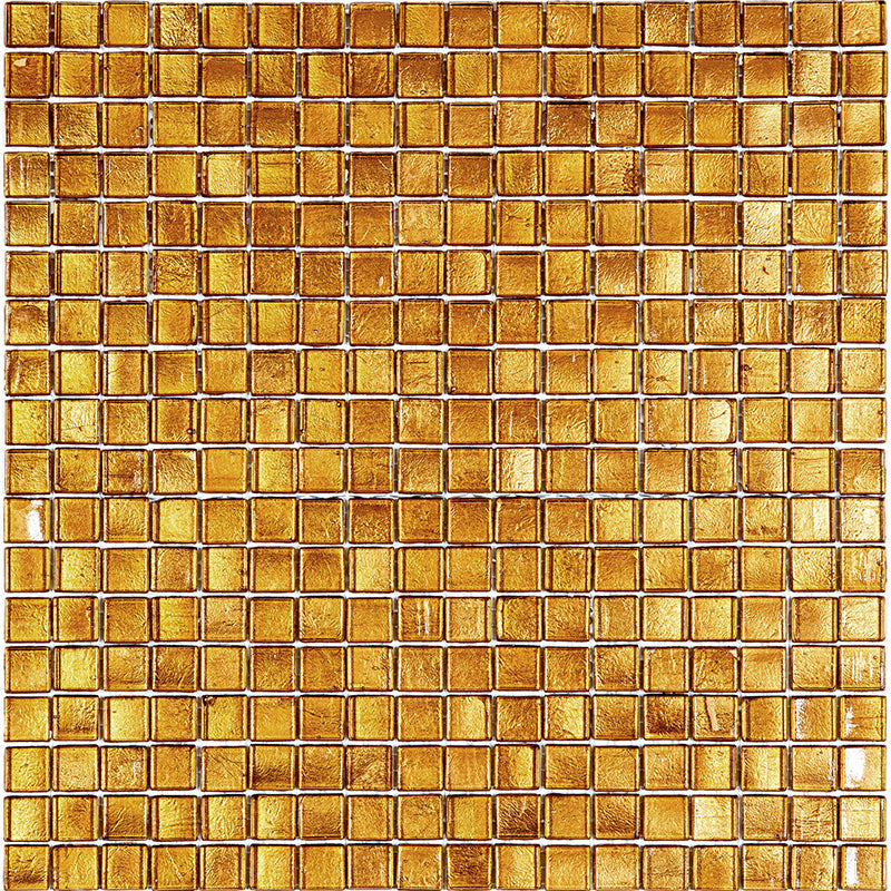Goldenrod Brown 12x12 Glossy Uniform Square Glass Mosaic Tile (20 pack, 18.69 sq ft/case)