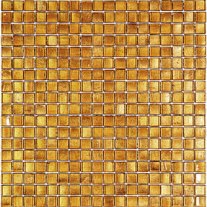 Goldenrod Brown 12x12 Glossy Uniform Square Glass Mosaic Tile (20 pack, 18.69 sq ft/case) - Sample