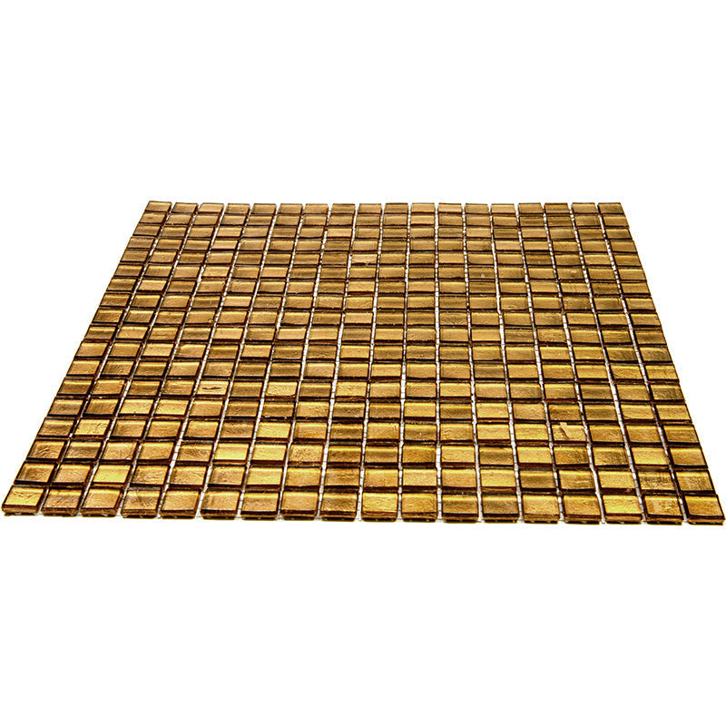 Goldenrod Brown 12x12 Glossy Uniform Square Glass Mosaic Tile (20 pack, 18.69 sq ft/case)