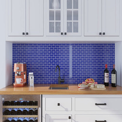 Cobalt Blue 12x12 Glossy Brick Glass Mosaic Tile (5 pack, 4.92 sq ft/case) - Sample
