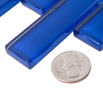 Cobalt Blue 12x12 Glossy Brick Glass Mosaic Tile (5 pack, 4.92 sq ft/case) - Sample