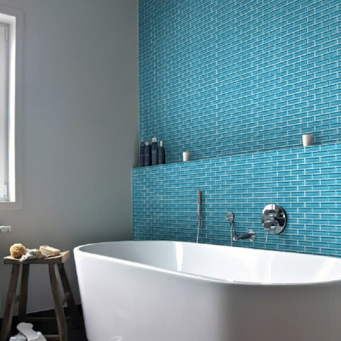 Sapphire Blue 12x12 Glossy Glass Mosaic Tile (5 pack, 4.92 sq ft/case)