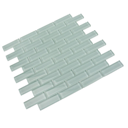 Blizzard Blue 12x12 Glossy Brick Glass Mosaic Tile (5 pack, 4.92 sq ft/case)