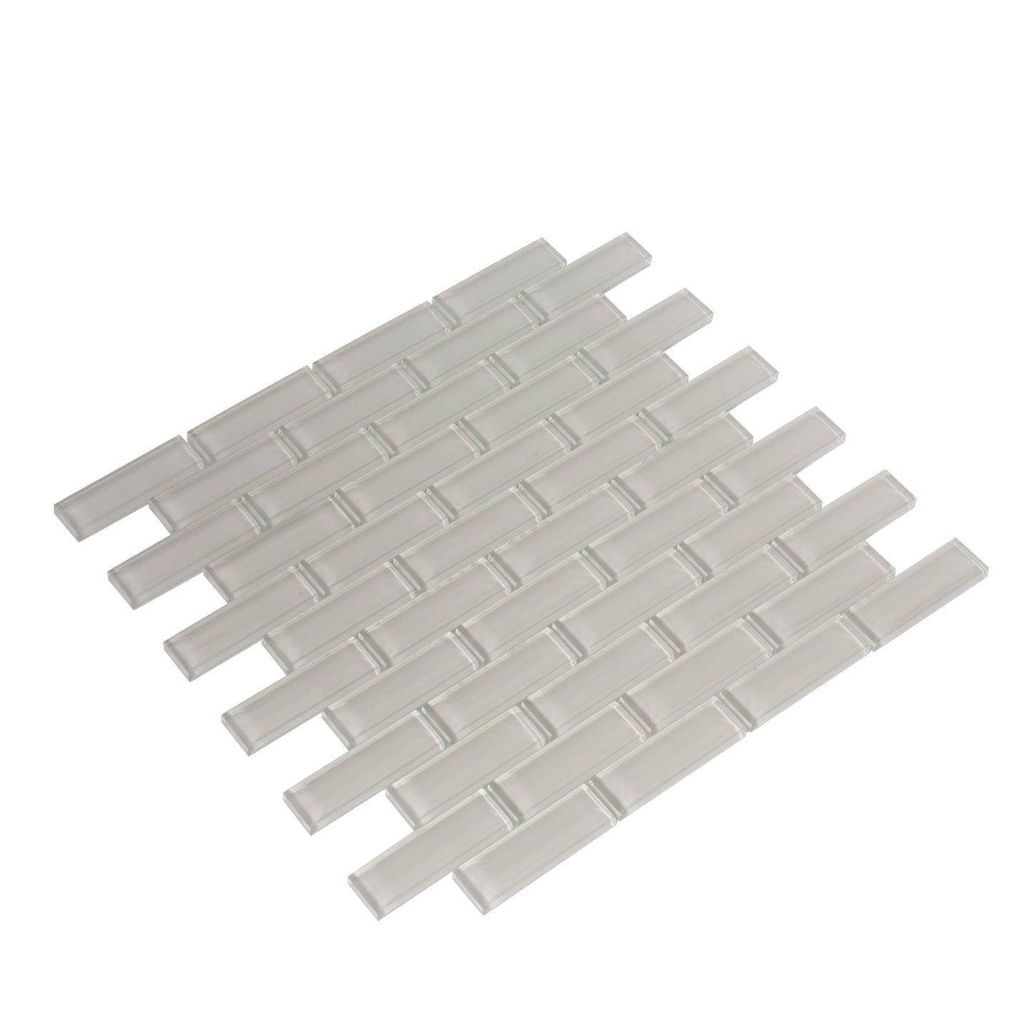Light Taupe Beige 12x12 Glossy Brick Glass Mosaic Tile (5 pack, 4.92 sq ft/case)