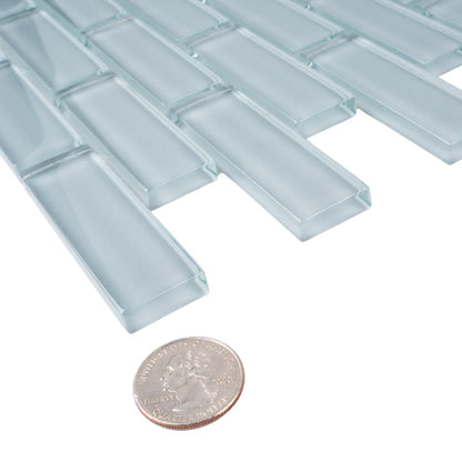 Gray 12x12 Glossy Brick Glass Mosaic Tile (5 pack, 4.92 sq ft/case)