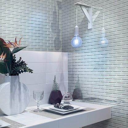 Gray 12x12 Glossy Brick Glass Mosaic Tile (5 pack, 4.92 sq ft/case) - Sample
