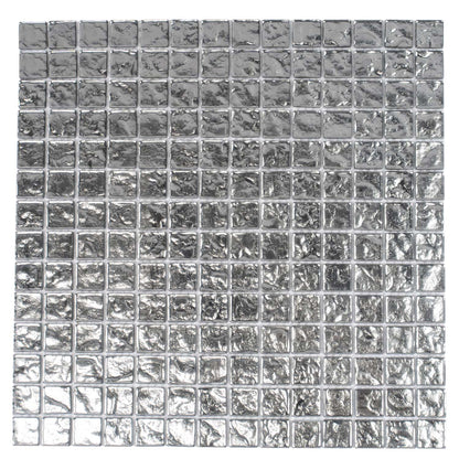 Silver 12x12 Polished Square Glass Mosaic Tile (5 pack, 4.75 sq ft/case) - Sample