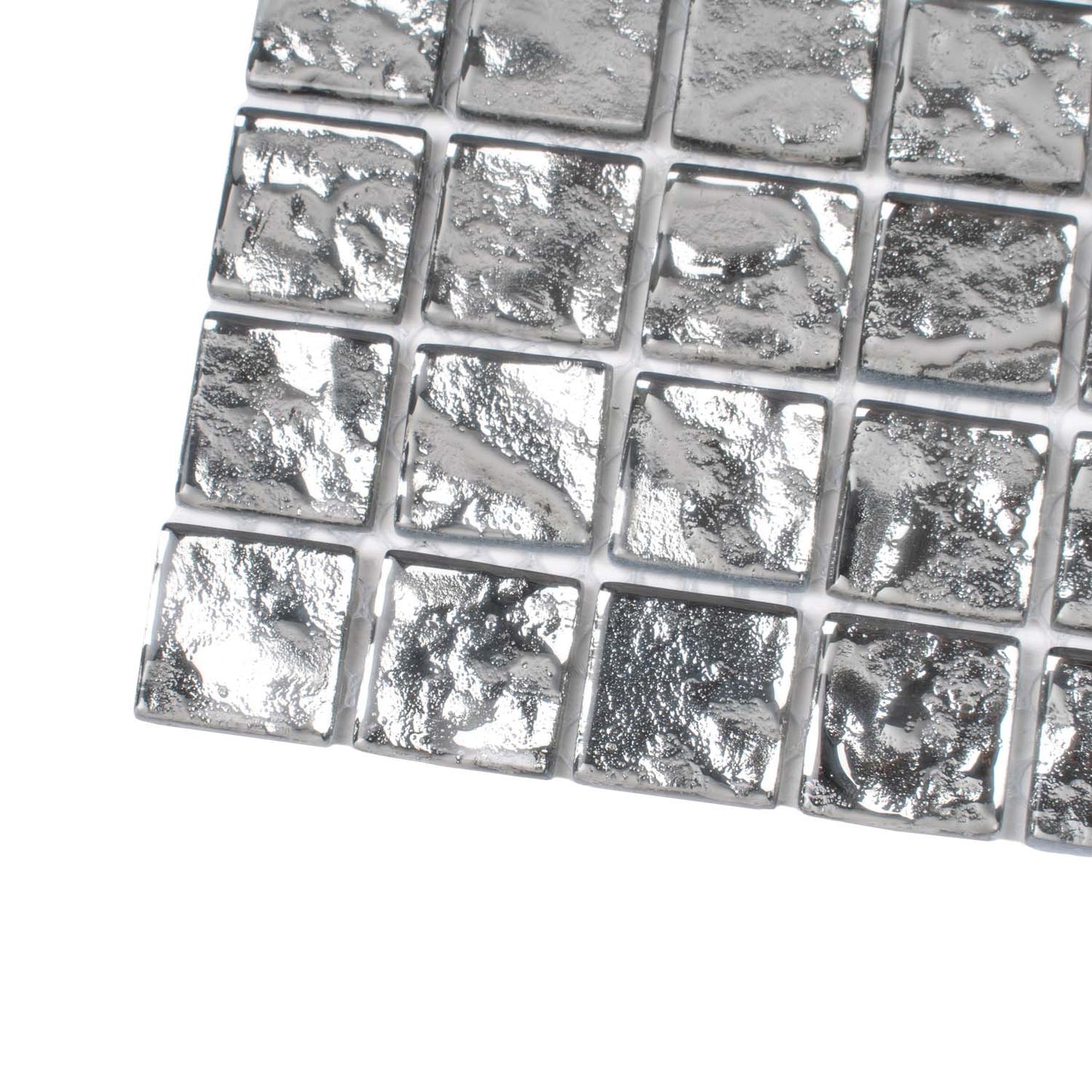 Silver 12x12 Polished Square Glass Mosaic Tile (5 pack, 4.75 sq ft/case)