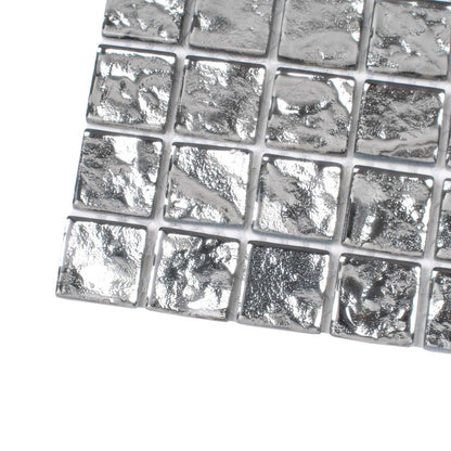 Silver 12x12 Polished Square Glass Mosaic Tile (5 pack, 4.75 sq ft/case)