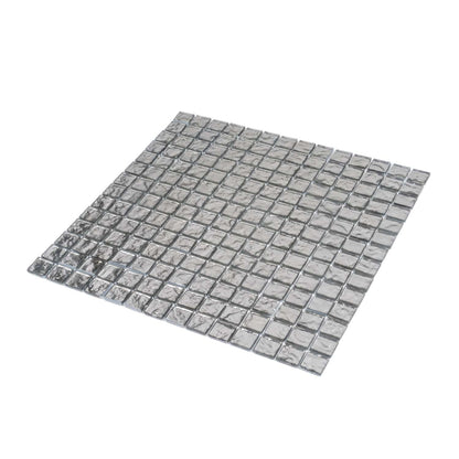 Silver 12x12 Polished Square Glass Mosaic Tile (5 pack, 4.75 sq ft/case)
