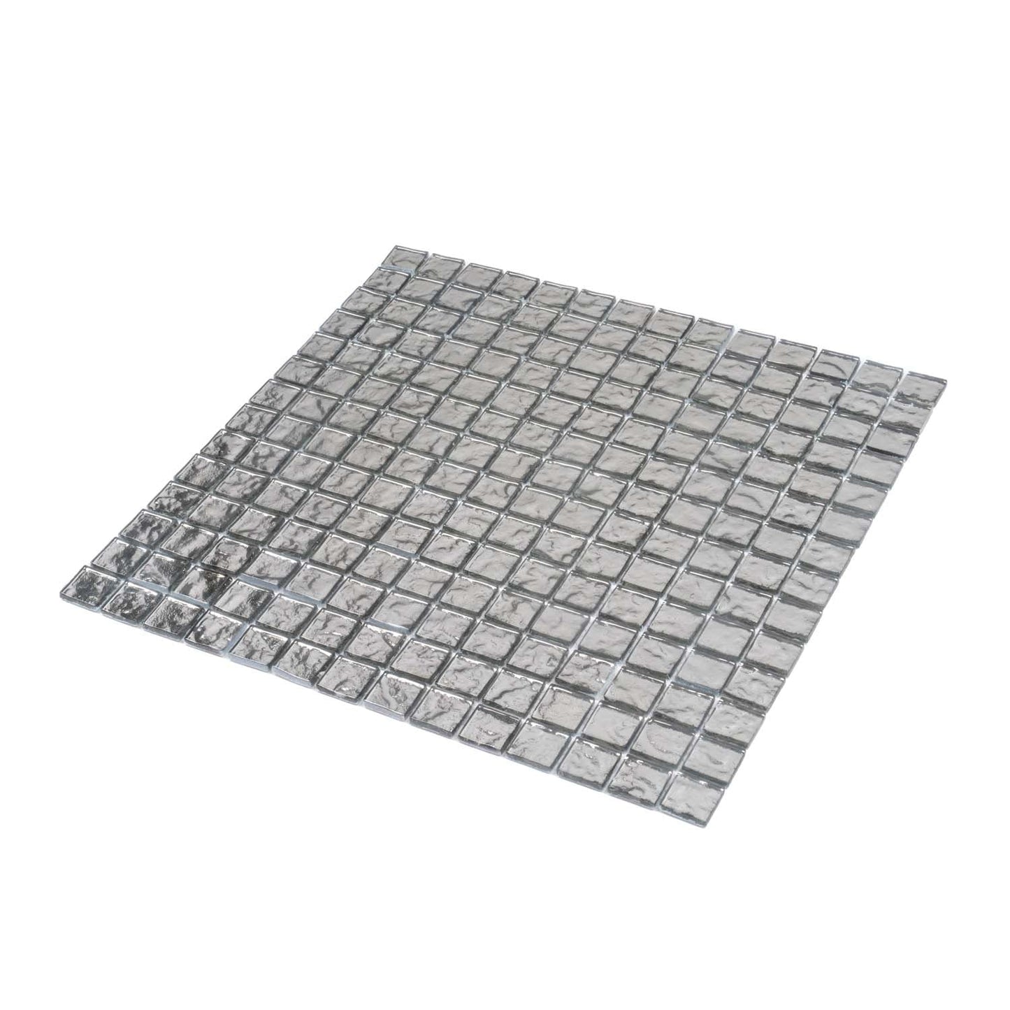 Silver 12x12 Polished Square Glass Mosaic Tile (5 pack, 4.75 sq ft/case) - Sample