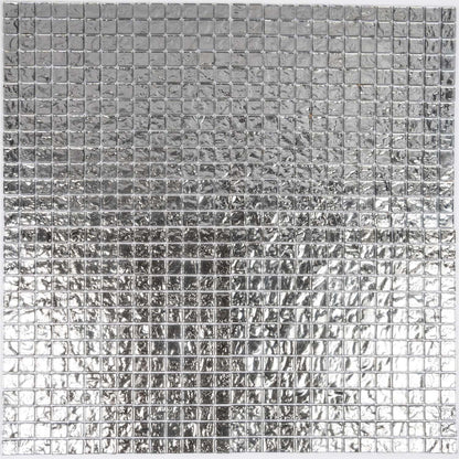 Silver 12x12 Polished Square Glass Mosaic Tile (5 pack, 4.75 sq ft/case) - Sample