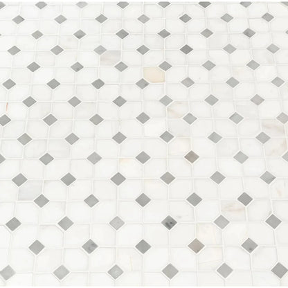 MSI Bianco Dolomite Dotty Polished Marble Mosaic Tile 12.31"x12.36"