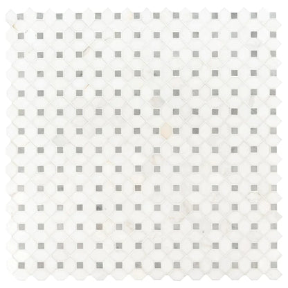 MSI Bianco Dolomite Dotty Polished Marble Mosaic Tile 12.31"x12.36"