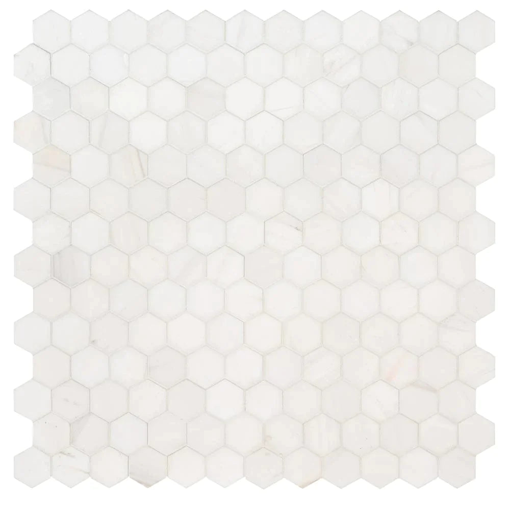 MSI Bianco Dolomite 2" Hexagon Marble Mosaic Tile 11.75"x12"