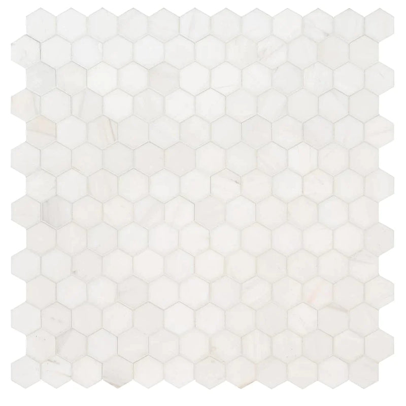 MSI Bianco Dolomite 2" Hexagon Marble Mosaic Tile 11.75"x12"