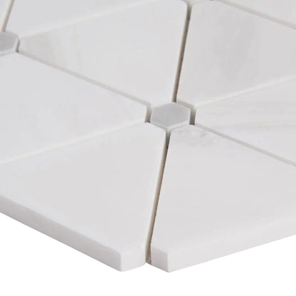 MSI Bianco Dolomite Pinwheel Polished Marble Mosaic Tile 12"x14"