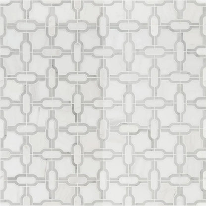 MSI Bianco Gridwork Polished Marble Mosaic Tile 12"x12"