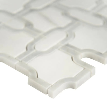 MSI Bianco Gridwork Polished Marble Mosaic Tile 12"x12"